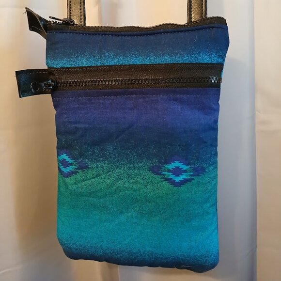 New Southwestern Cross chest Shoulder Bag Purse Ombre Faux Leather travel pouch - Picture 3 of 10